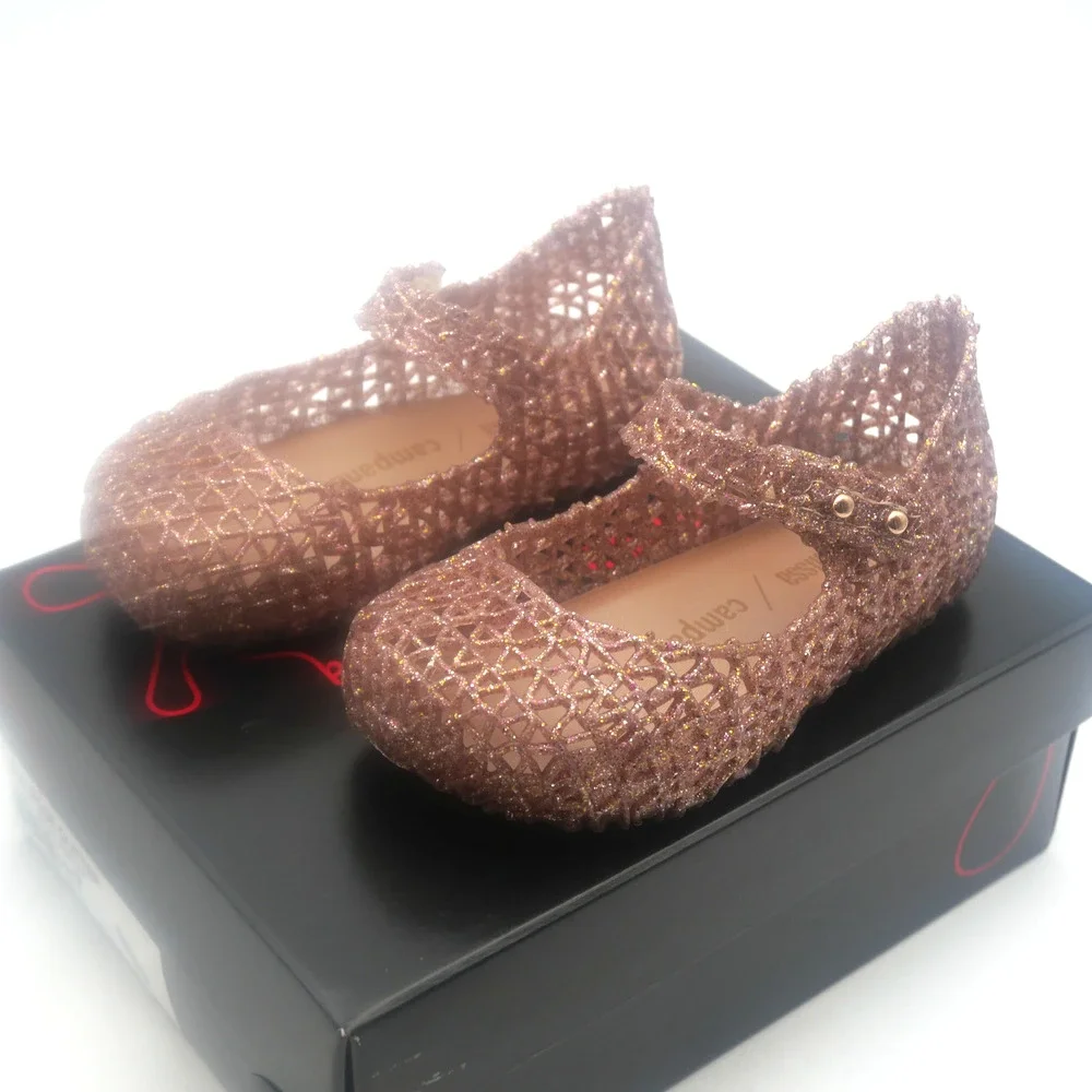 NEW Mini Melissa Rose Glitter Campana Mary Jane Shoes Sandals Toddler Girls 7